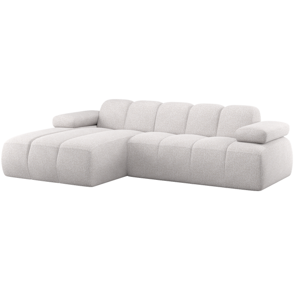 Image of MOJO CHAISE LONGUE SOFA LEFT BOUCLÉ ECRU MELANGE