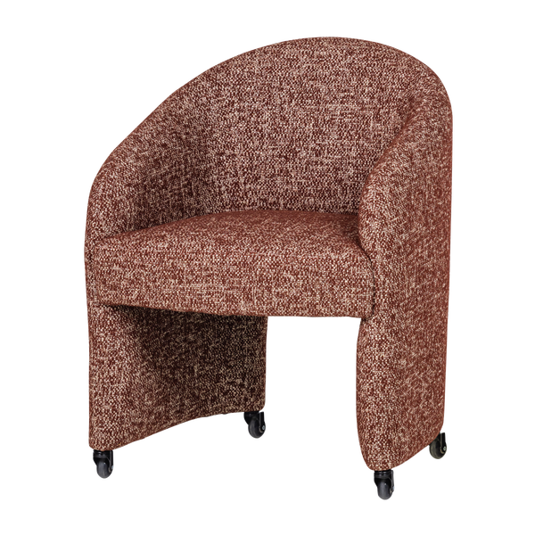 Afbeelding van CORDO EETKAMERSTOEL MET WIELEN MELANGE ROESTBRUIN [fsc]