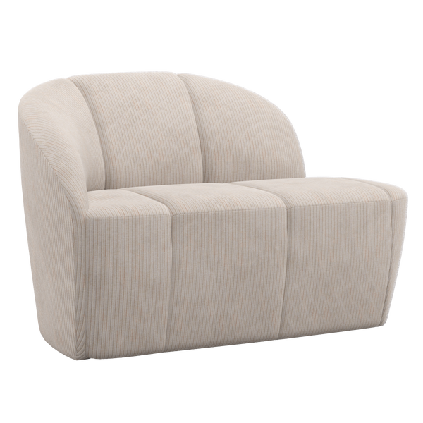 Image of MOJO 2-SEATER BENCH LEFT RIB FABRIC ECRU