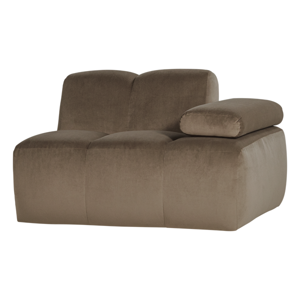 Image of MOJO 1-SEATER ELEMENT ARM RIGHT VELVET TAUPE [fsc]