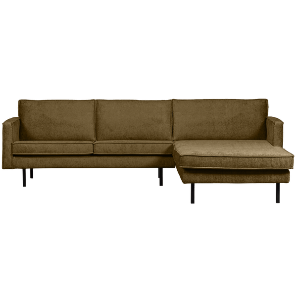 Afbeelding van RODEO CHAISE LONGUE BANK RECHTS STRUCTURE VELVET BRASS