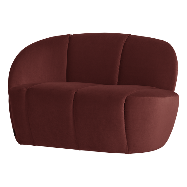 Image of MOJO 2-SEATER BENCH LEFT VELVET CHESTNUT BROWN [fsc]