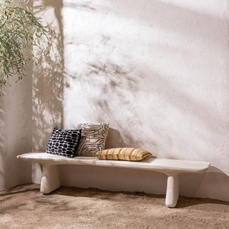 Image of LOGGIA DINING BENCH REINFORCED FIBER NATURAL 227x40CM