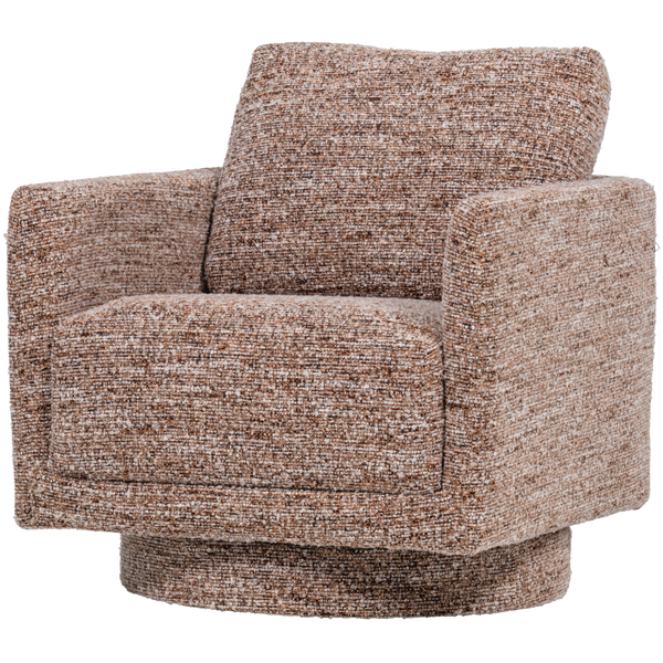 Image of OSKA SWIVEL ARMCHAIR BROWN MELANGE