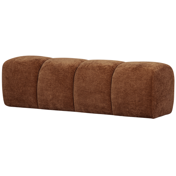 Image of MOJO BENCH 160CM WOVEN RIB FABRIC RUST BROWN