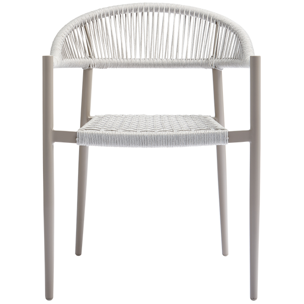 Image of YELLOW DINING CHAIR ROPE/ALUMINUM LIGHT GREY