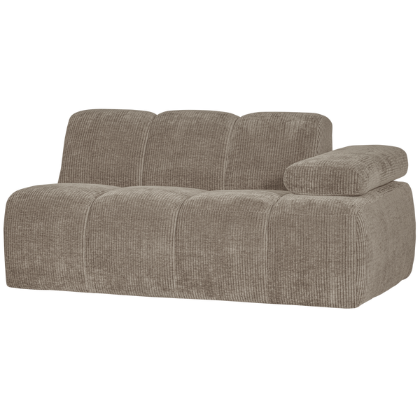 Image of MOJO 1,5-SEATER WITH ARM RIGHT WOVEN RIB FABRIC DARK SAND