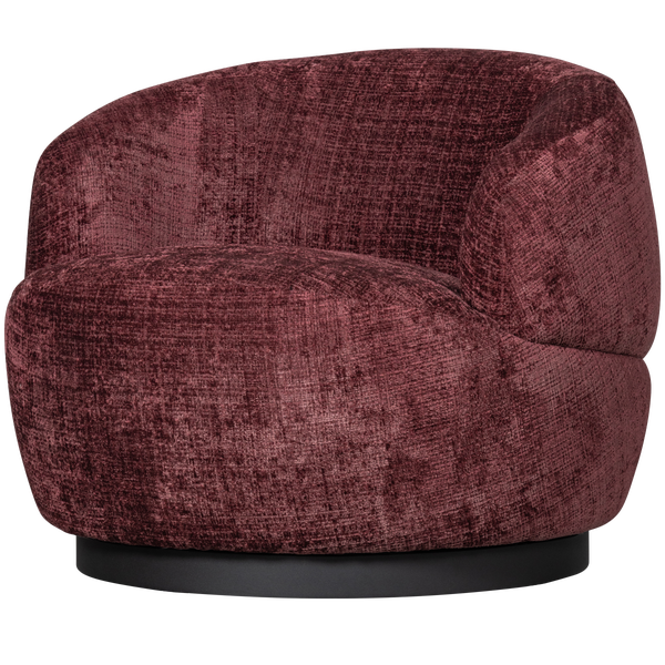 Image of WOOLLY ROTATION ARMCHAIR CHENILLE AUBERGINE