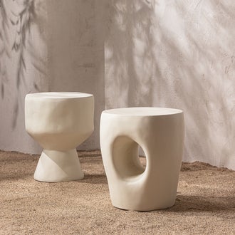 Image of MICA SIDE TABLE REINFORCED FIBER NATURAL