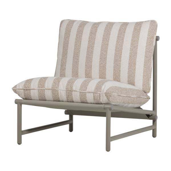 Bild von ELVO GARTEN LOUNGE SESSEL STREIFEN WEIß/SAND