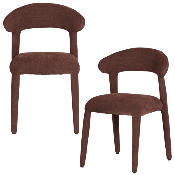 Image de SILE CHAISE DE SALLE MANGER ROUGE BORDEAUX - SET DE 2 [fsc]