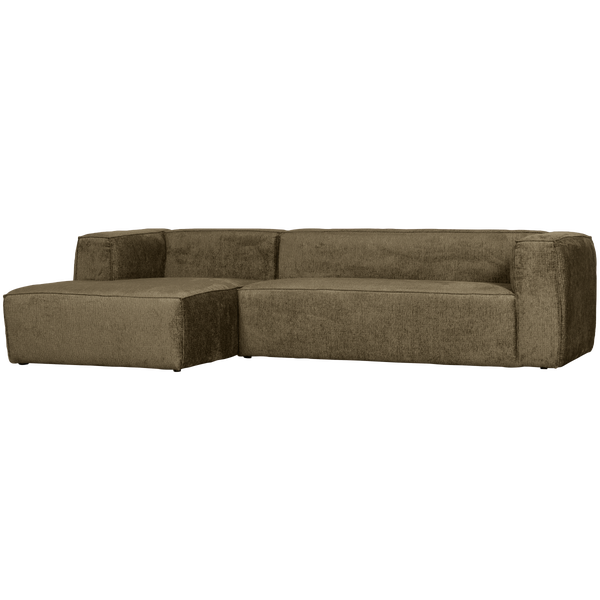 Image of BEAN CORNER SOFA LEFT STRUCTURE VELVET MOSS