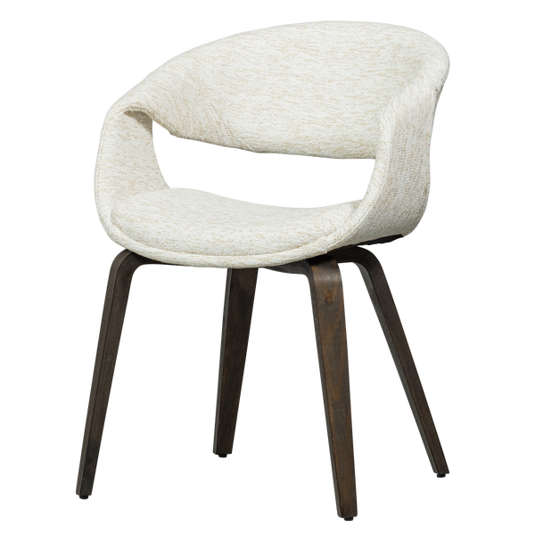 Image of YOSSI DINING CHAIR NATURAL WITH WOODEN LEG DARK BROWN