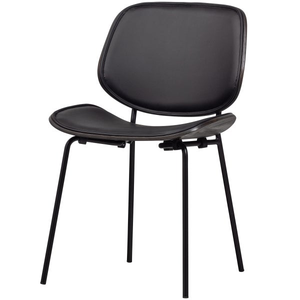 Image of CLOSE IN DINING CHAIR ARTIFICIAL LEATHER/PLYWOOD BLACK