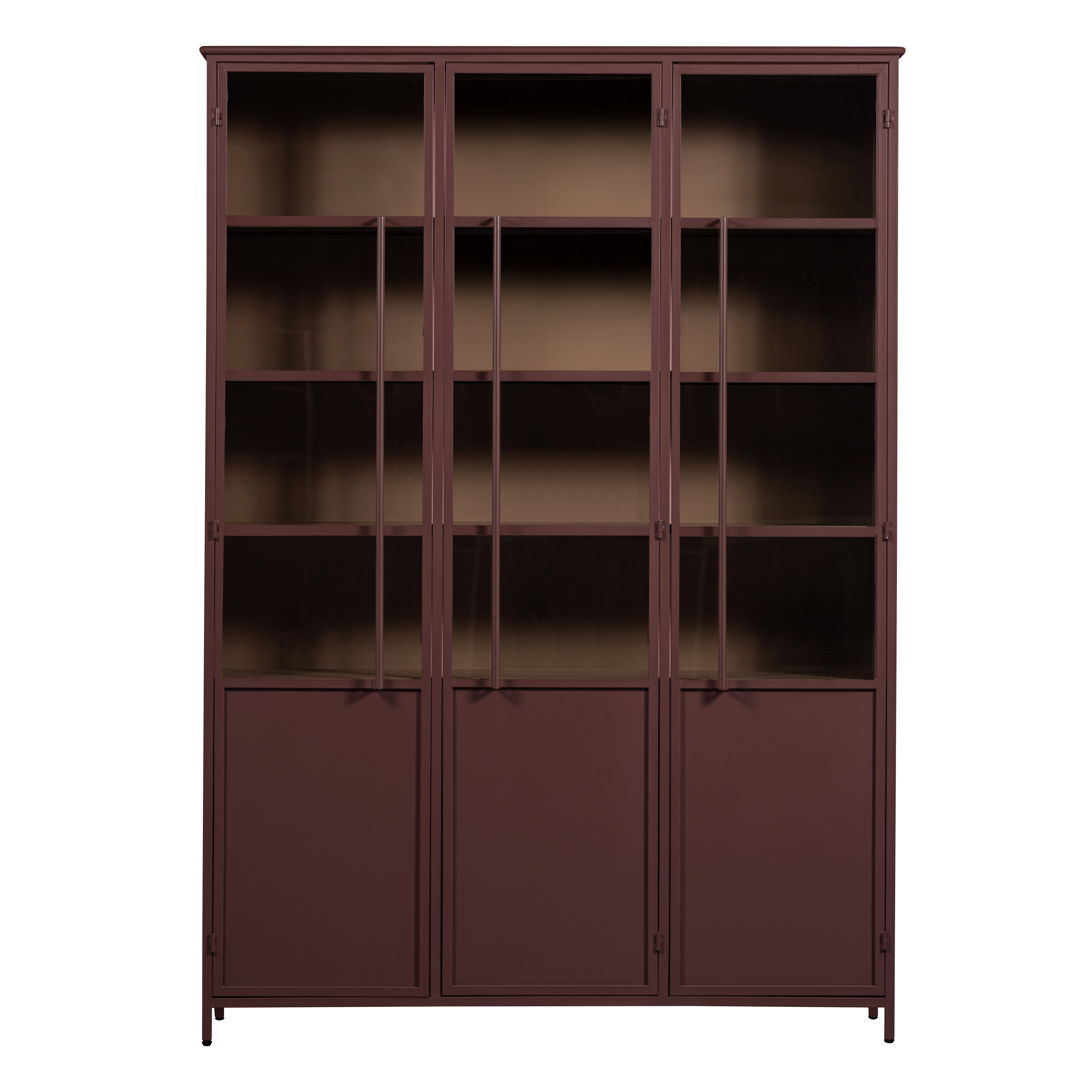 375042-O_01_VS_WP_Exhibit_XL_3_deurs_vitrinekast_metaal_bordeauxrood_F1.png?auto=webp&format=png&width=1500&height=1500