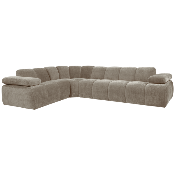 Bild von MOJO ECK SOFA LINKS GERIPPTER WEBSTOFF DUNKELSAND