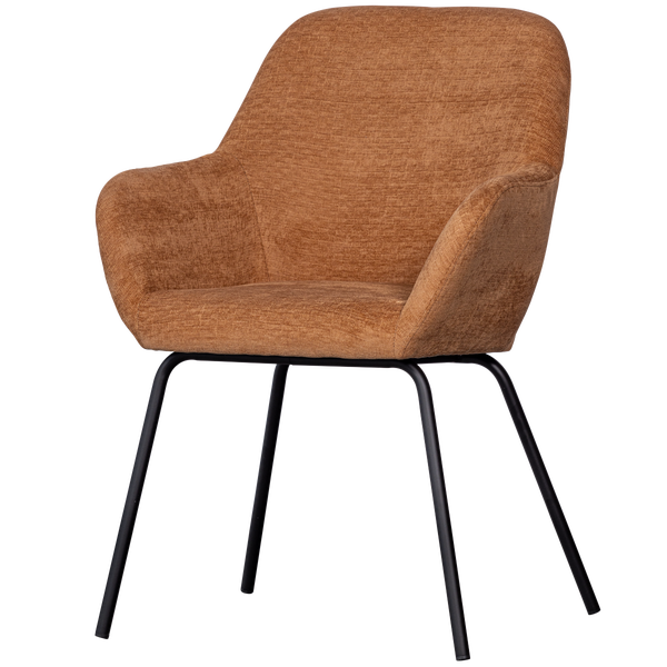 Image of VOS DINING CHAIR WOVEN FABRIC CINNAMON