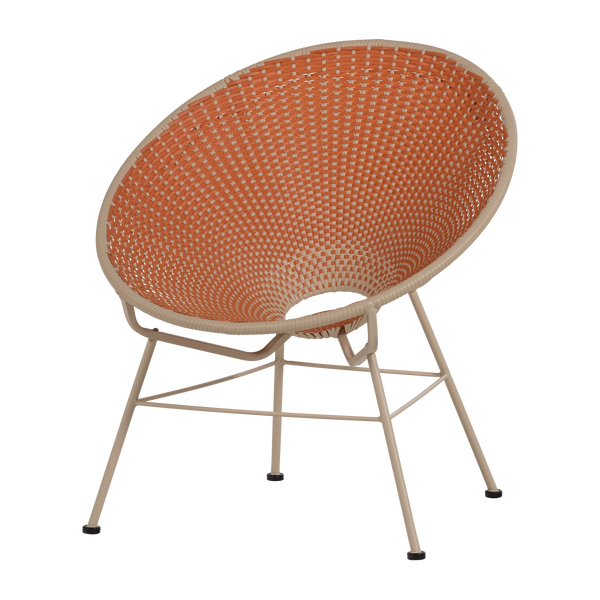 Image de KAZOUN LOUNGE CHAIR DE JARDIN WICKER ORANGE