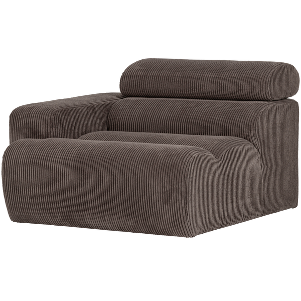 Image of NOVI 1-SEATER ELEMENT ARM LEFT RIB FABRIC SAND