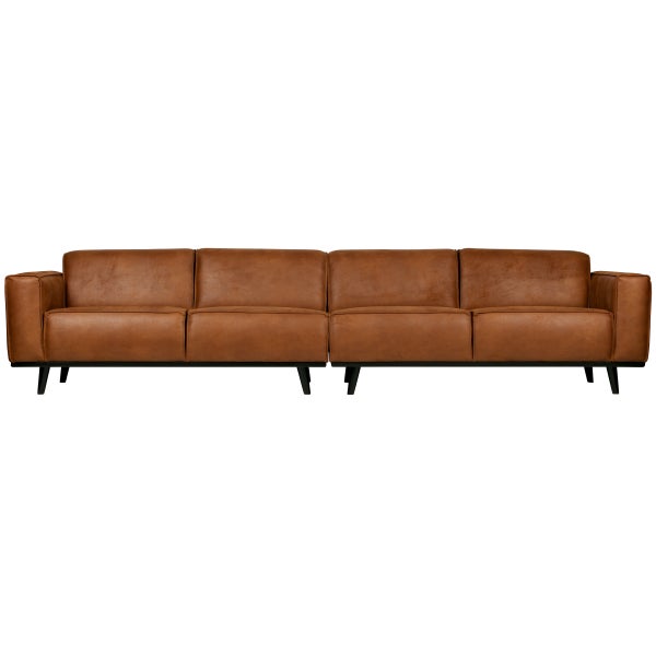 Afbeelding van STATEMENT XL 4-ZITS BANK 372 CM ECOLEER COGNAC