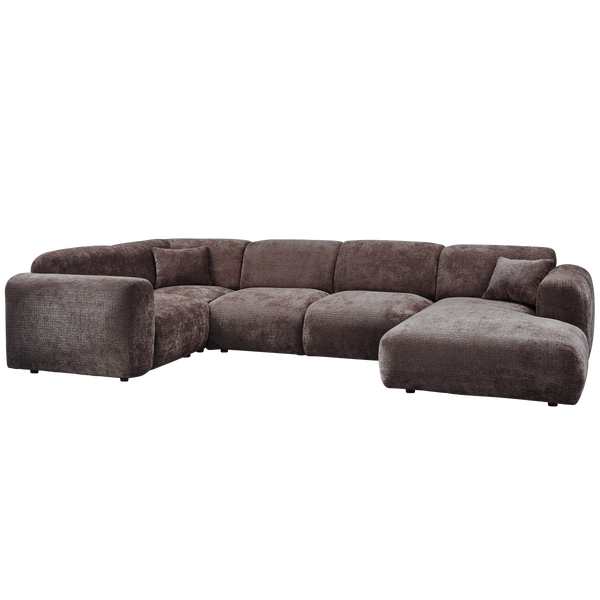 Image of CLOUD CORNER SOFA LEFT WOVEN CHENILLE WARM BROWN