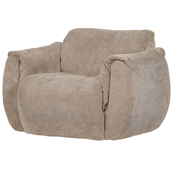 Image of BAGGY SWIVEL ARMCHAIR 3D CHENILLE SAND
