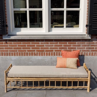BAMBOO TENNIS GARDEN BENCH TAUPE