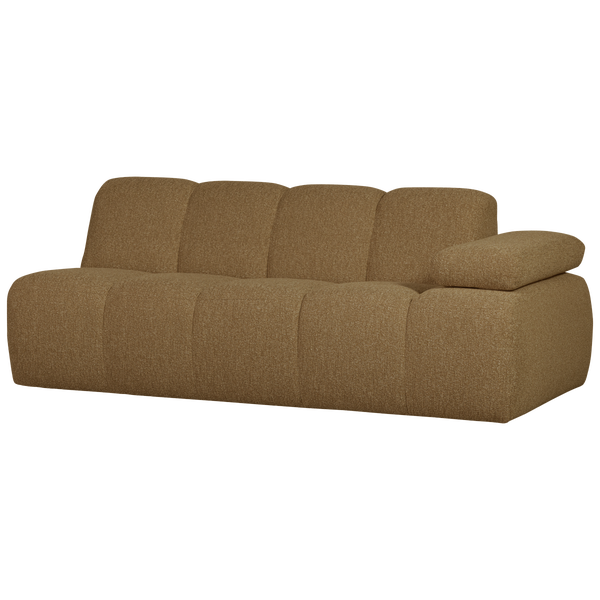 Image of MOJO 2-SEATER WITH ARM RIGHT BOUCLÉ YELLOW/BROWN MELANGE