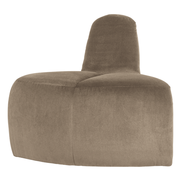 Image of MOJO DINING BENCH CORNER ROUND BACKREST VELVET KHAKI [fsc]