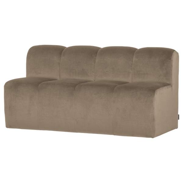 Image of MOJO DINING BENCH 164 CM WITH BACKREST VELVET KHAKI [fsc]