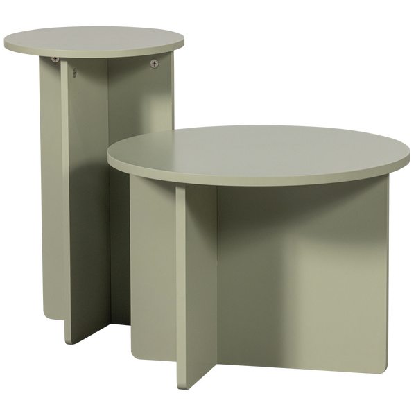 Image of SET OF 2 - RONNY SIDE TABLE GREEN/GREY