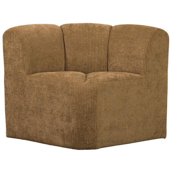 Image of MOJO DINING BENCH CORNER W/ BACKREST RIB FABRIC HONEY YELLOW