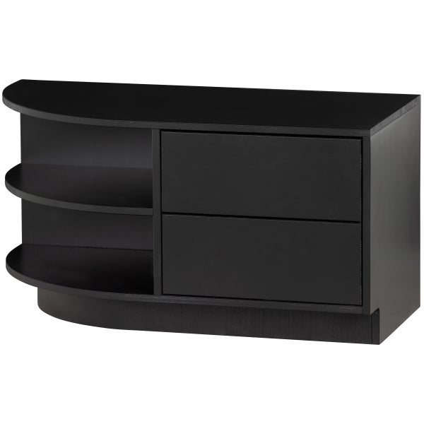 Image of FINCA TV UNIT ROUND LEFT 78 CM PINE DEEP BLACK [fsc]