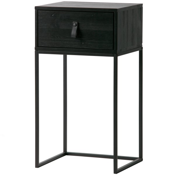 Image of ZOLA NIGHTSTAND WITH DRAWER BLACK [fsc]