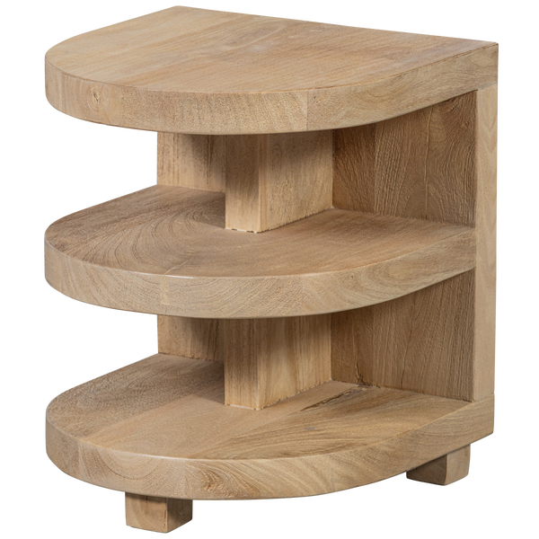 Image of DARREN SEMICIRCULAR SIDE TABLE MANGO WOOD NATURAL