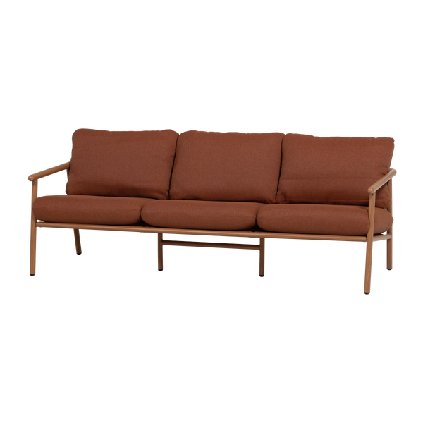 Image of CAVERO GARDEN 3-SEATER SOFA ALUMINIUM TERRA/NATURAL