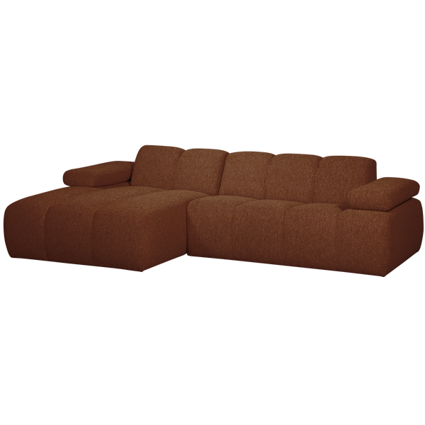 Image of MOJO CHAISE LONGUE LEFT BOUCLÉ RUST BROWN MELANGE