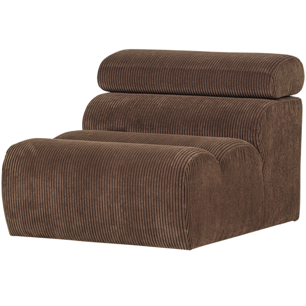 Image of NOVI 1-SEATER ELEMENT RIB FABRIC MOCHA BROWN