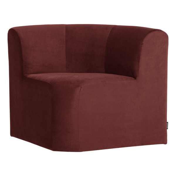 Image of MOJO BASE DINING BENCH CORNER WITH BACK VELVET C.BROWN [fsc]