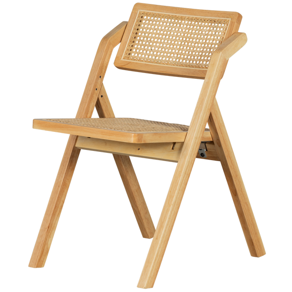 Image of WEFT FOLDING CHAIR RATTAN/WOOD NATURAL