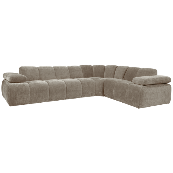 Image of MOJO CORNER SOFA RIGHT WOVEN RIB FABRIC DARK SAND