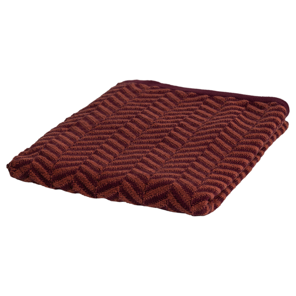 Image de SUNA PLAID 130X170 CM COTON BORDEAUX ROUGE/VIOLET