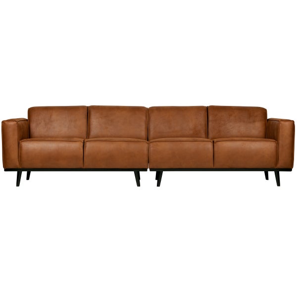 Afbeelding van STATEMENT 4-ZITS BANK 280 CM ECOLEER COGNAC