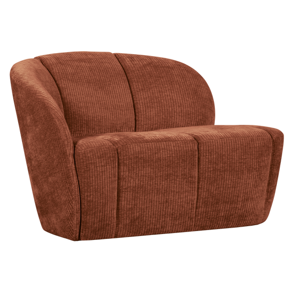Image of MOJO 2-SEATER BENCH LEFT WOVEN RIB FABRIC RUST BROWN