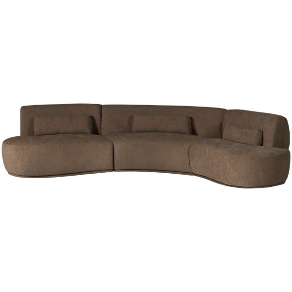 Image of BATAVIER HALF ROUND SOFA 6-SEATER VELVET BROWN MELANGE