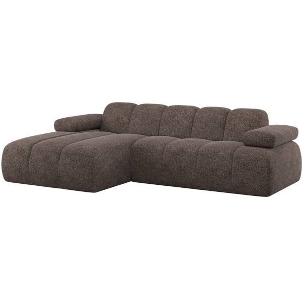 Image of MOJO CHAISE LONGUE SOFA LEFT WOOLLY BROWN