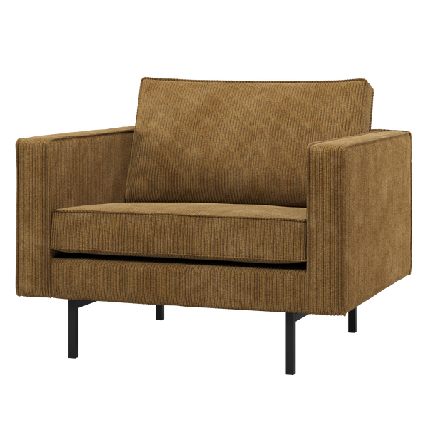 Image of RODEO ARMCHAIR RIB FABRIC HONEY YELLOW