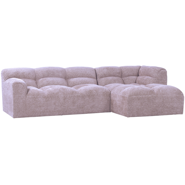 Image of TIBAS CHAISE LONGUE RIGHT WOVEN FABRIC WARM LILAC