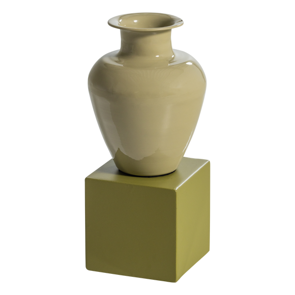 Image de NUMO SET DÉCORATION DE MURALE VASE/CUBE 29X13 CM MÉTAL VERT