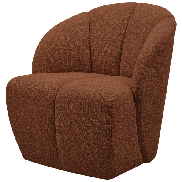 Image of MOJO SWIVEL ARMCHAIR BOUCLÉ RUST BROWN MELANGE